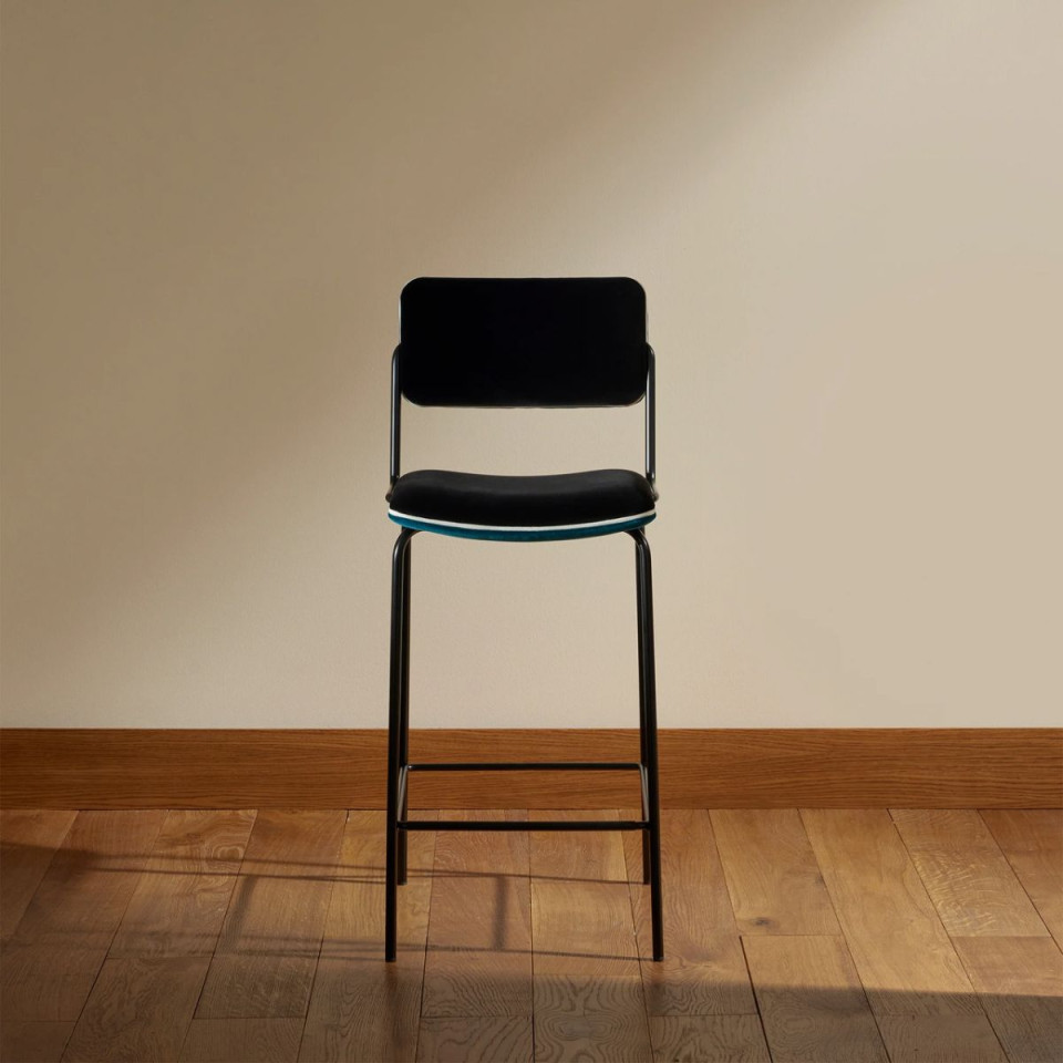 Chaise de bar en Velours DOUBLE JEU