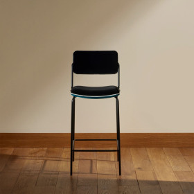 Chaise de bar en Velours DOUBLE JEU