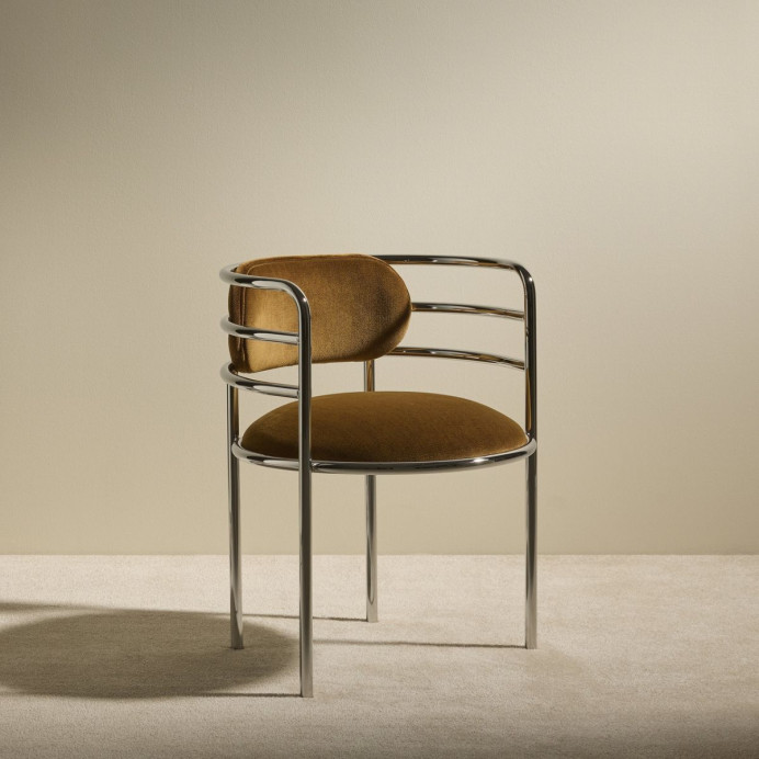 Chaise en velours et métal Moon | Maison Sarah Lavoine