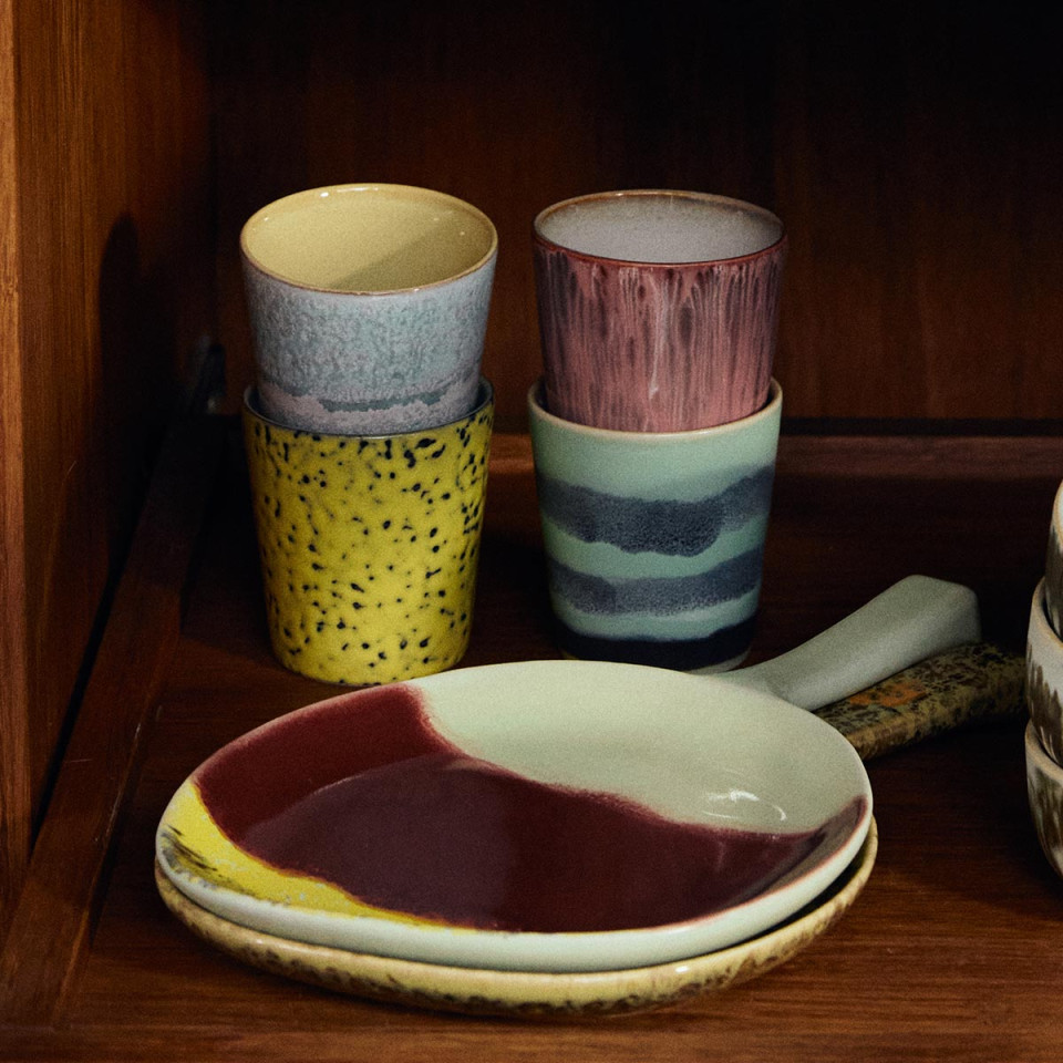 Set 4 Mugs à Café Céramique - 70S