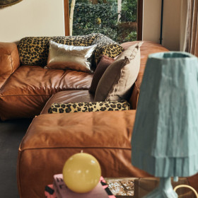 Coussin en Simili Cuir Métallisé HK Living