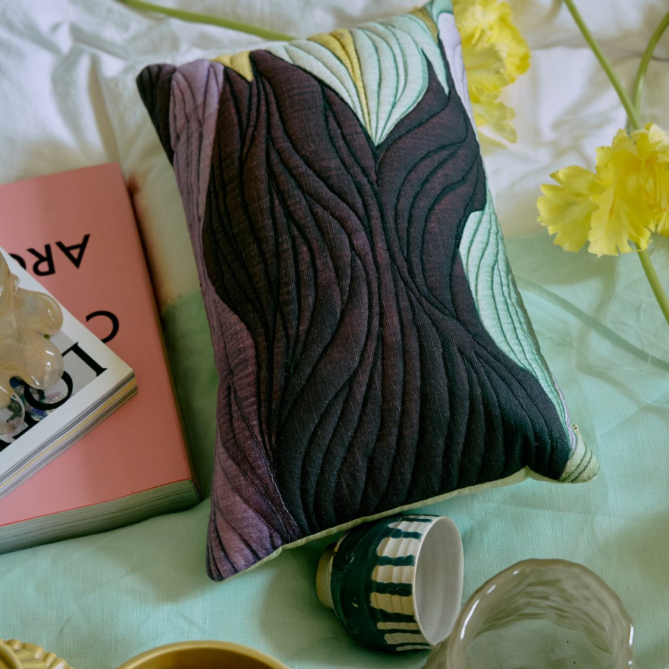 Coussin en Velours à Surpiqûres HK Living