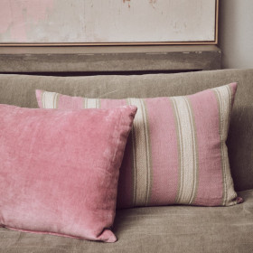 Coussin Tissé en Lin BLUSH