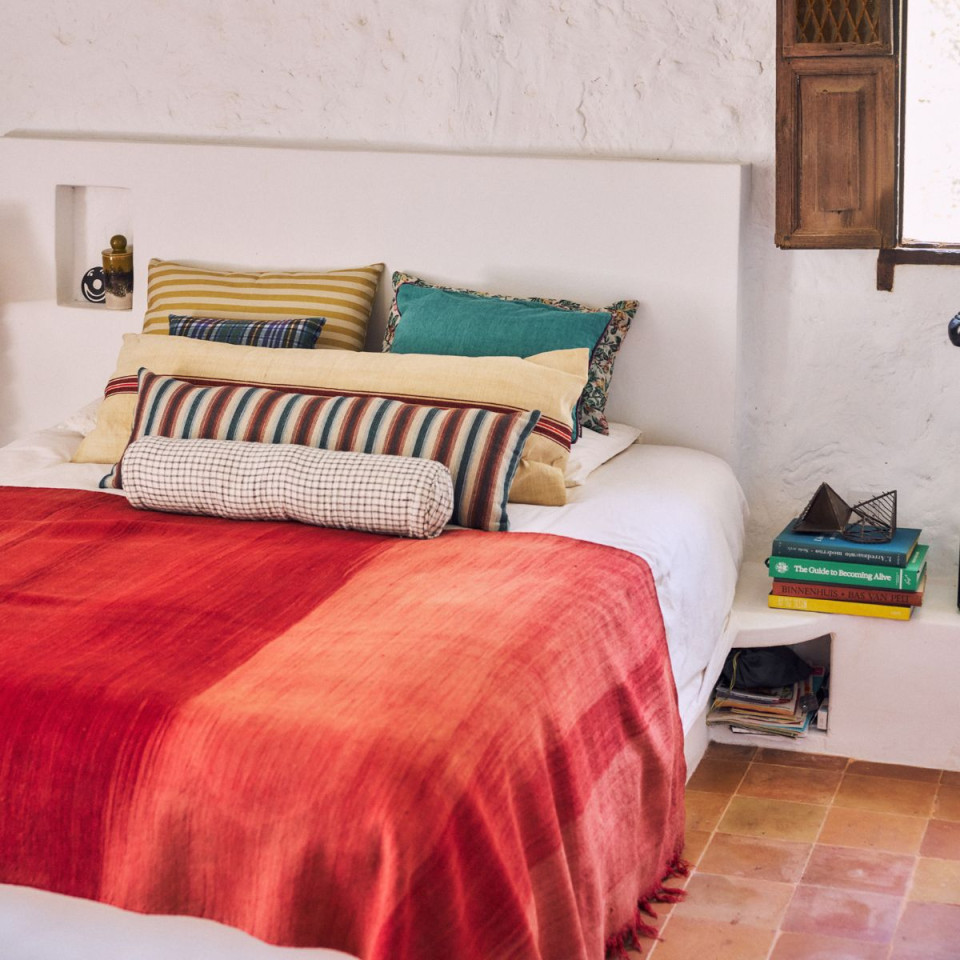 Coussin Rayé en Lin WINTER CHALET