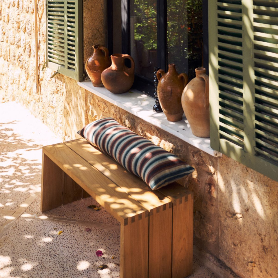 Coussin Rayé en Lin WINTER CHALET