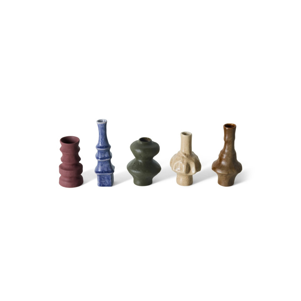 Set 5 Petits Vases Céramique - 70S