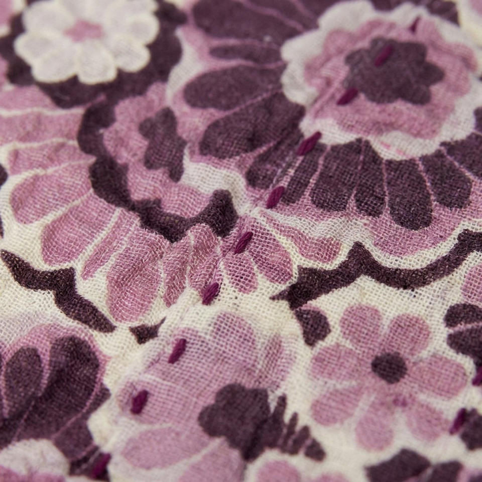 Serviettes de table  coton fleuri bordeaux (lot de 2)   - HK LIVING