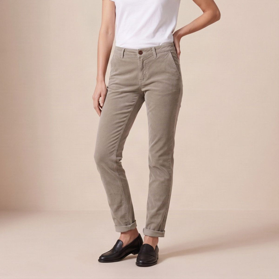 Pantalon Straight en Velours Ras Strauss