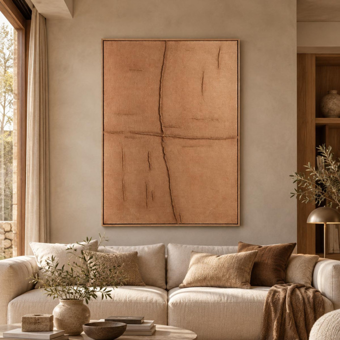 Toile AXIOM en Jute - 103 X 143 - Pomax | Impression lin