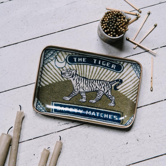 Boncoeurs Plateau SOLO SAFETY MATCHES en Aluminium Emaillé