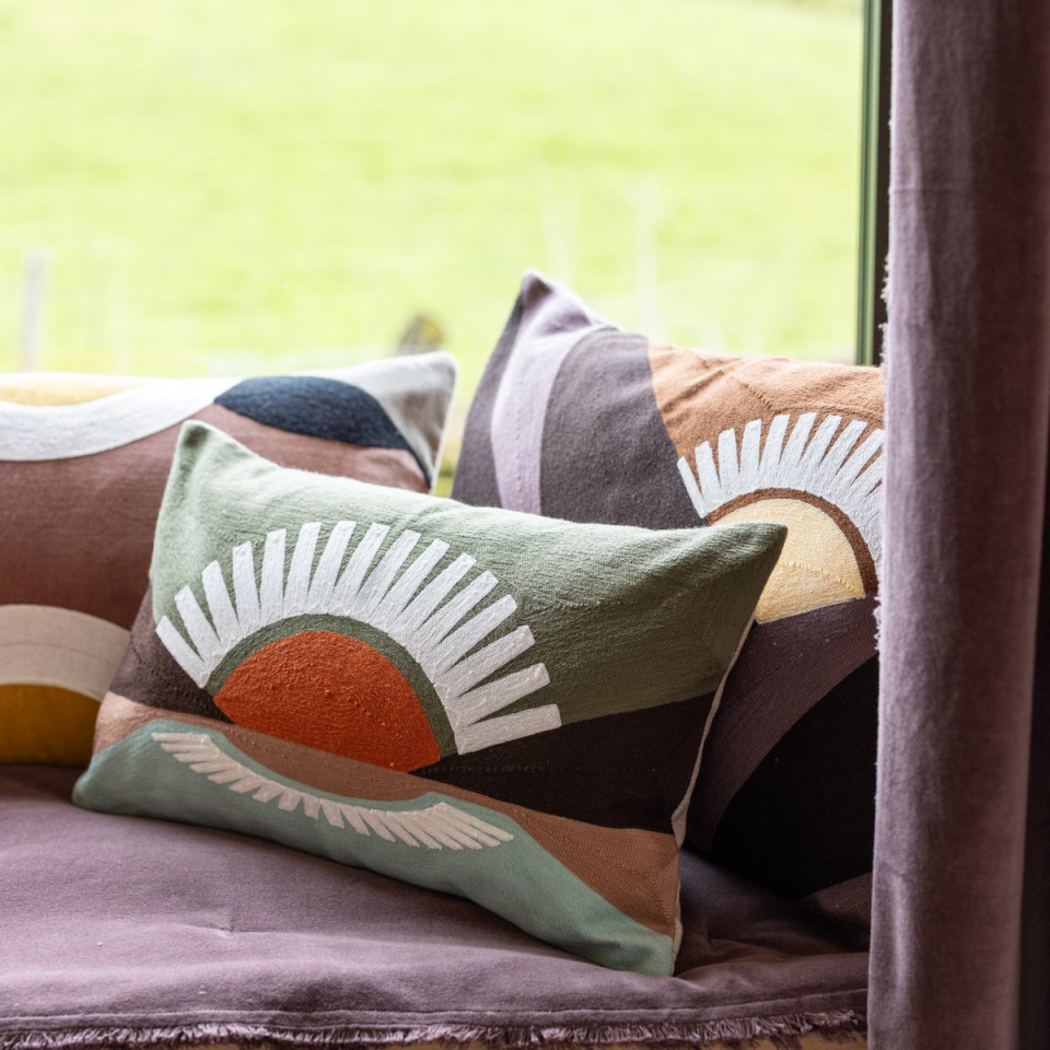 Coussin en Coton Brodé EOL