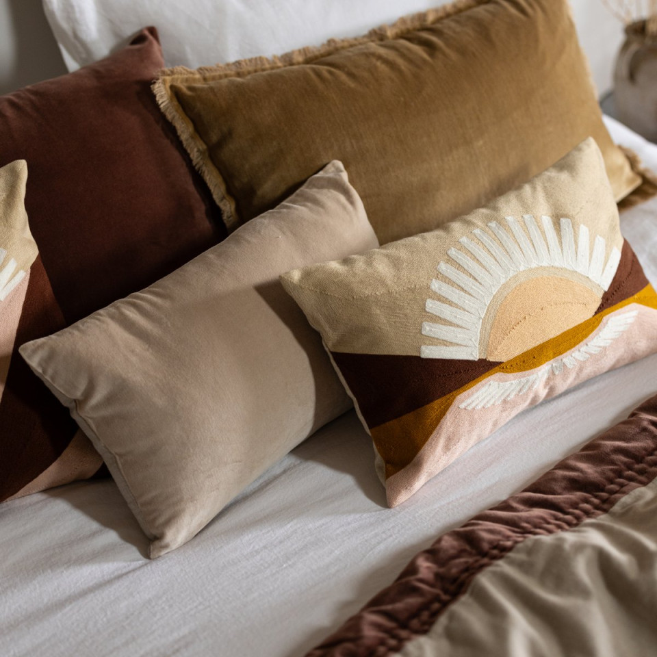 Coussin en Coton Brodé EOL