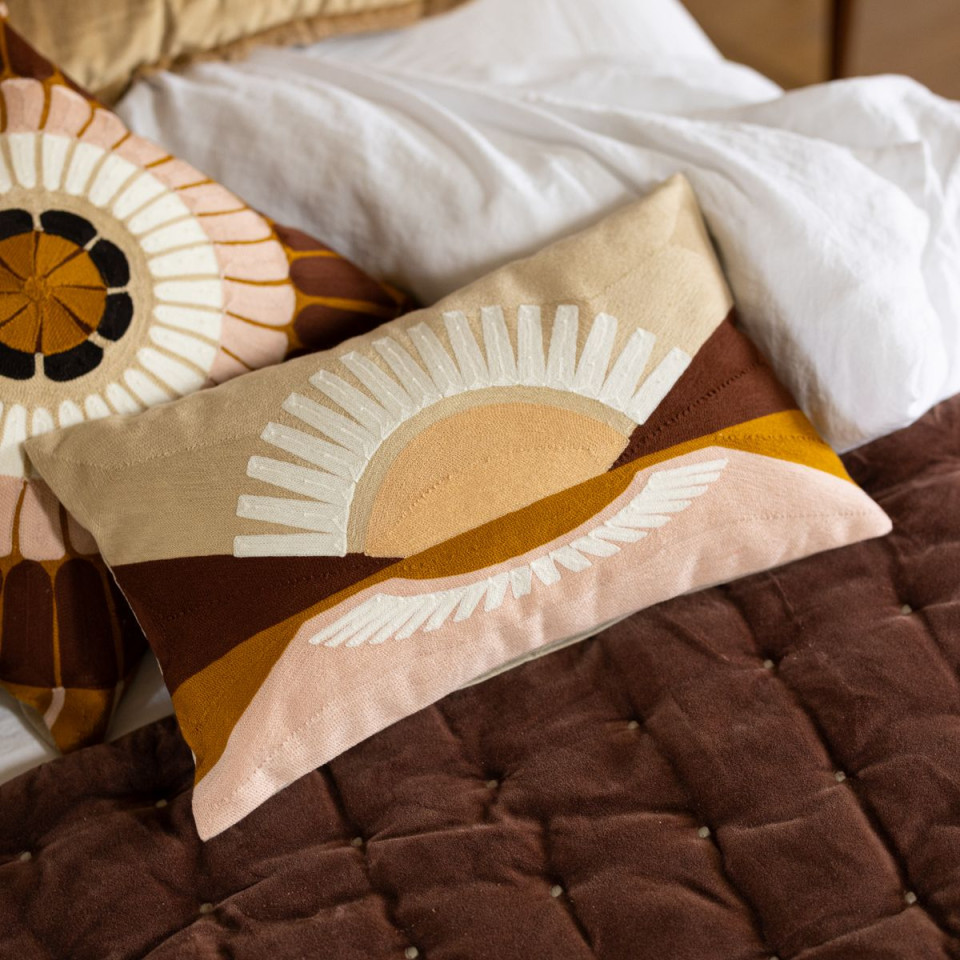 Coussin en Coton Brodé EOL