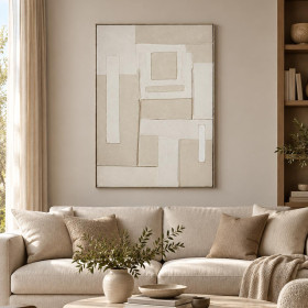 Toile avec Cadre Bois de Pin BLANCHE 