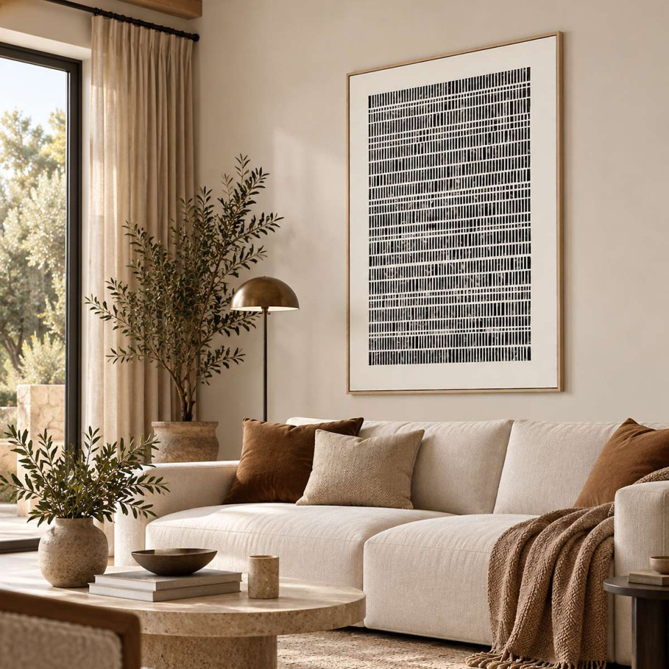 Toile avec Cadre Bois de Pin BLANCHE 
