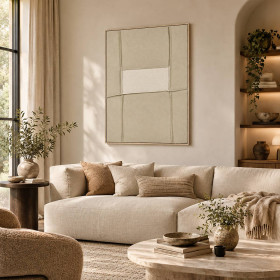 Toile avec Cadre Bois de Pin BLANCHE 