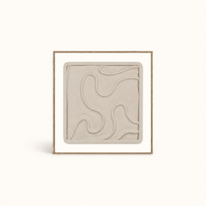 Déco Murale Bois Beige LA MARÉE BASSE - Pomax | Impression lin