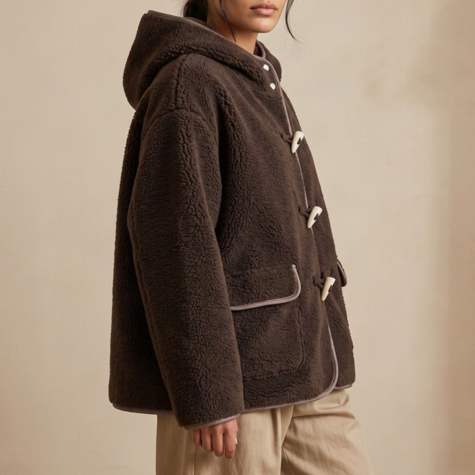 Veste à capuche Rocket bouclette polyester JC Sophie | Impression Lin
