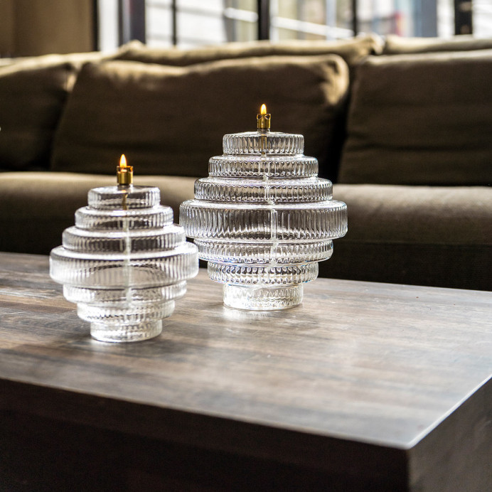 Lampe à Huile en Verre TWIN - Peri Living | Impression lin