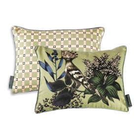Housse de coussin Bestiaire Huppe 2 en soie Le Monde Sauvage
