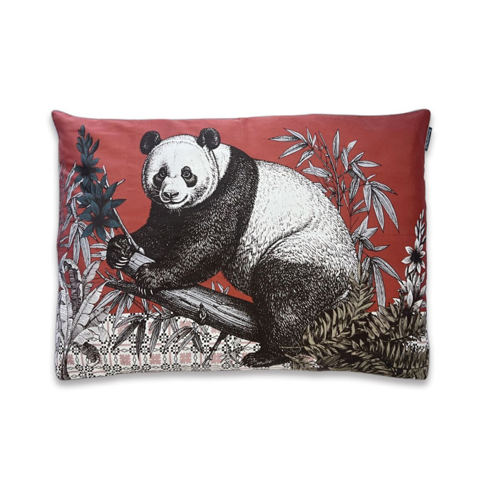 Housse de coussin Bestiaire Po en soie Le Monde Sauvage