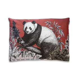 Housse de coussin Bestiaire Po en soie Le Monde Sauvage