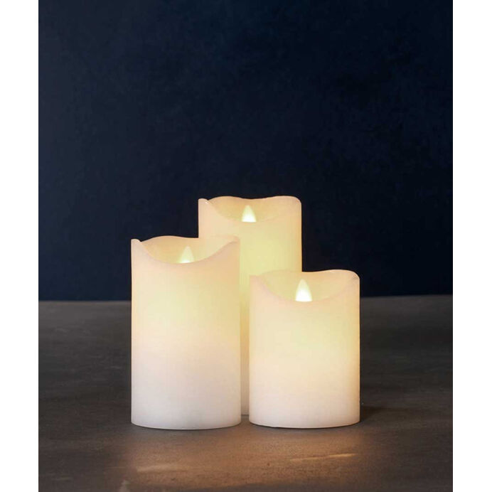 Set de 3 bougies led SARA Exclusive blanches - SIRIUS
