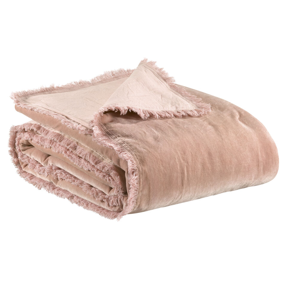 Plaid uni en velours de coton Fara 135x200