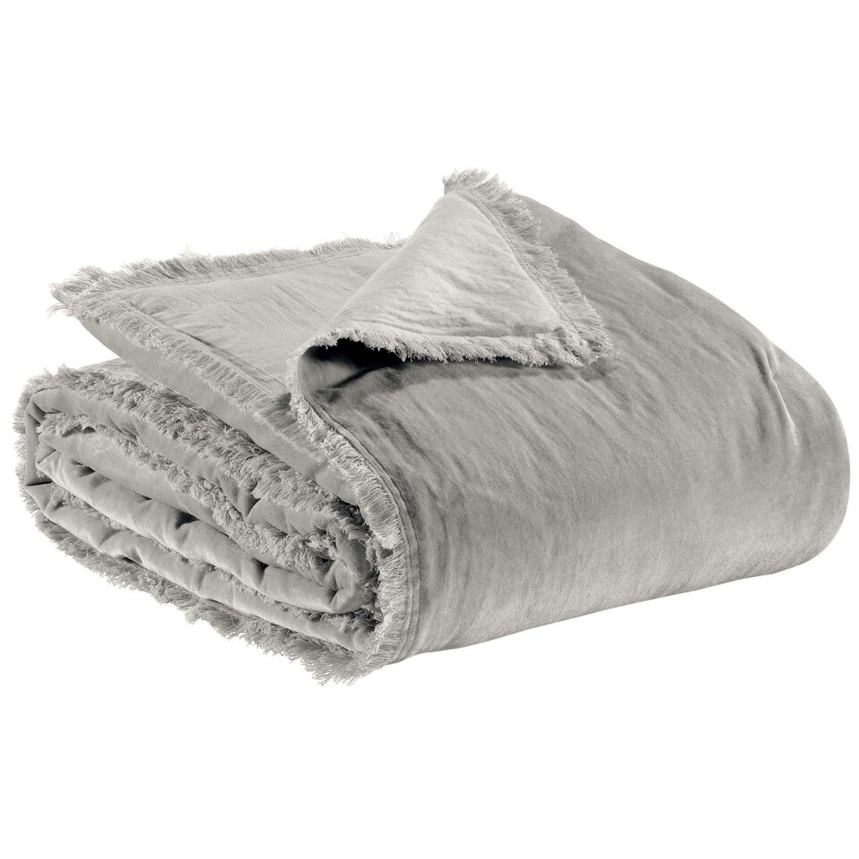 Plaid uni en velours de coton Fara 135x200