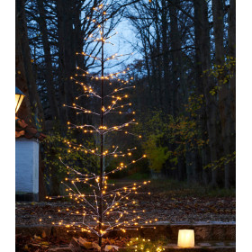 Sapin Lumineux Enneigé ISAAC TRAE 228 Leds - Taille 160cm Slim - SIRIUS