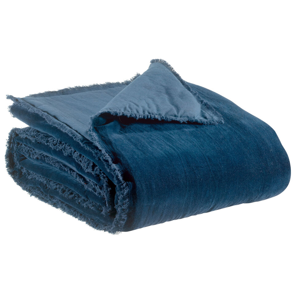 Plaid uni en velours de coton Fara 135x200