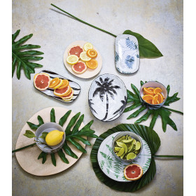 Assiette Palme céramique - HK Living