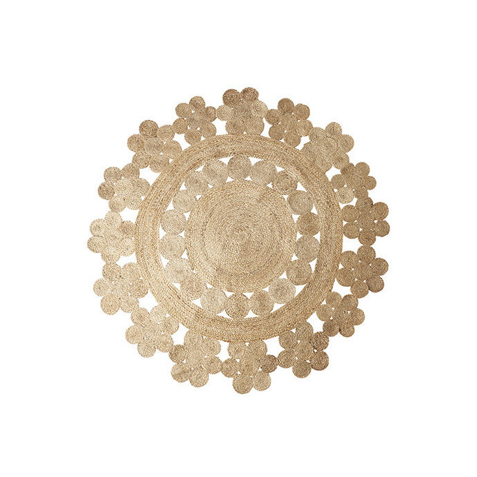 Tapis rond en Corde JUNI fleur autour 100cm - AFFARI Affari à -15%