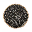 Set de Table Rond en Jute Naturel/Noir Diam 35