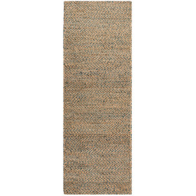 Tapis tissé de jute et coton coloré