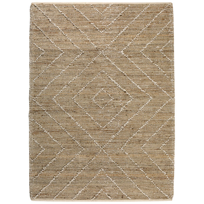 The Rug Republic Tapis tissé en jute et polyester Worgan couleur Iv...