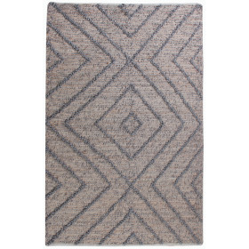 Tapis tissé en jute et polyester Worgan couleur Ivoire