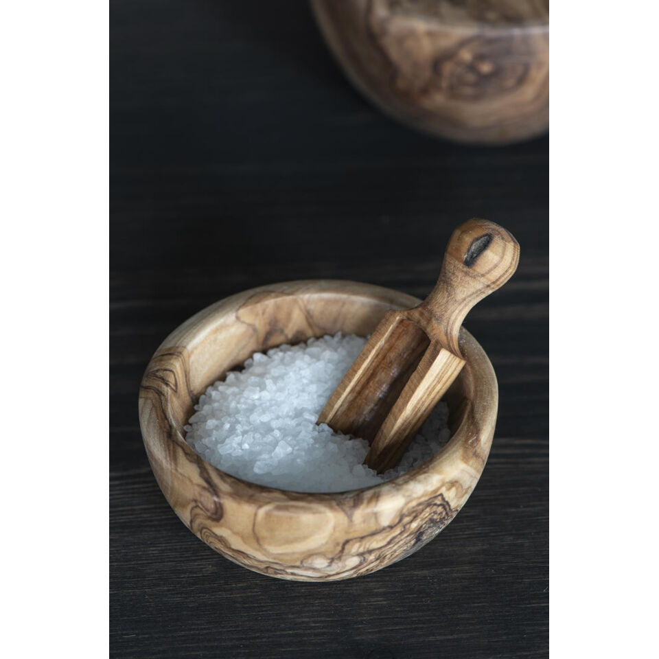 Mini cuillère à sel en bois d'olivier