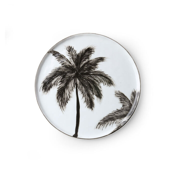 Assiette plate Palme céramique - HK Living