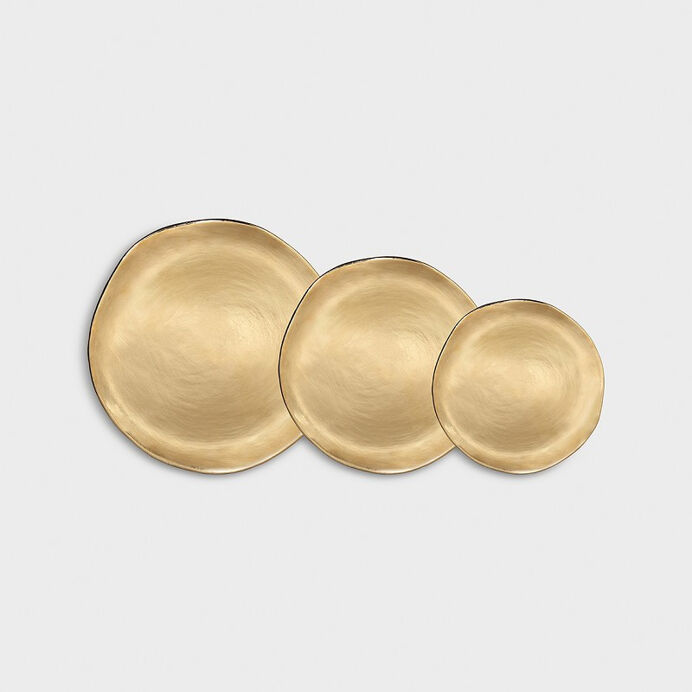 Set de 3 assiettes porcelaine Imperfect Gold - Klevering