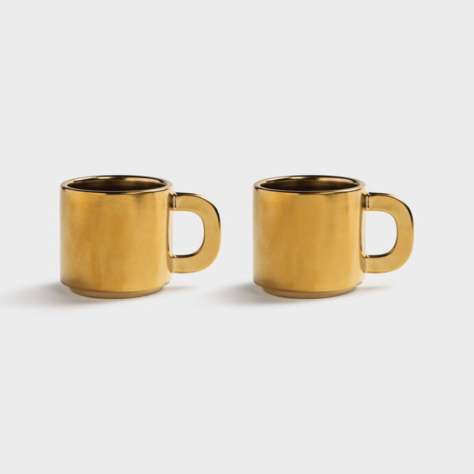 Klevering Set de 2 tasses porcelaine Gold - Klevering