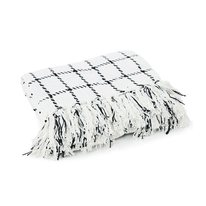 Plaid en coton Escapade 4 motifs - Impression Lin