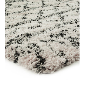 Tapis à poils longs toucher laineux motifs ethniques 2 coloris  - Impression Lin