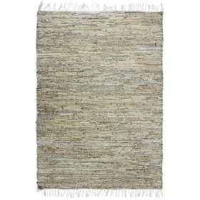 Tapis tressé en jute et cuir 160x230 - Impression Lin