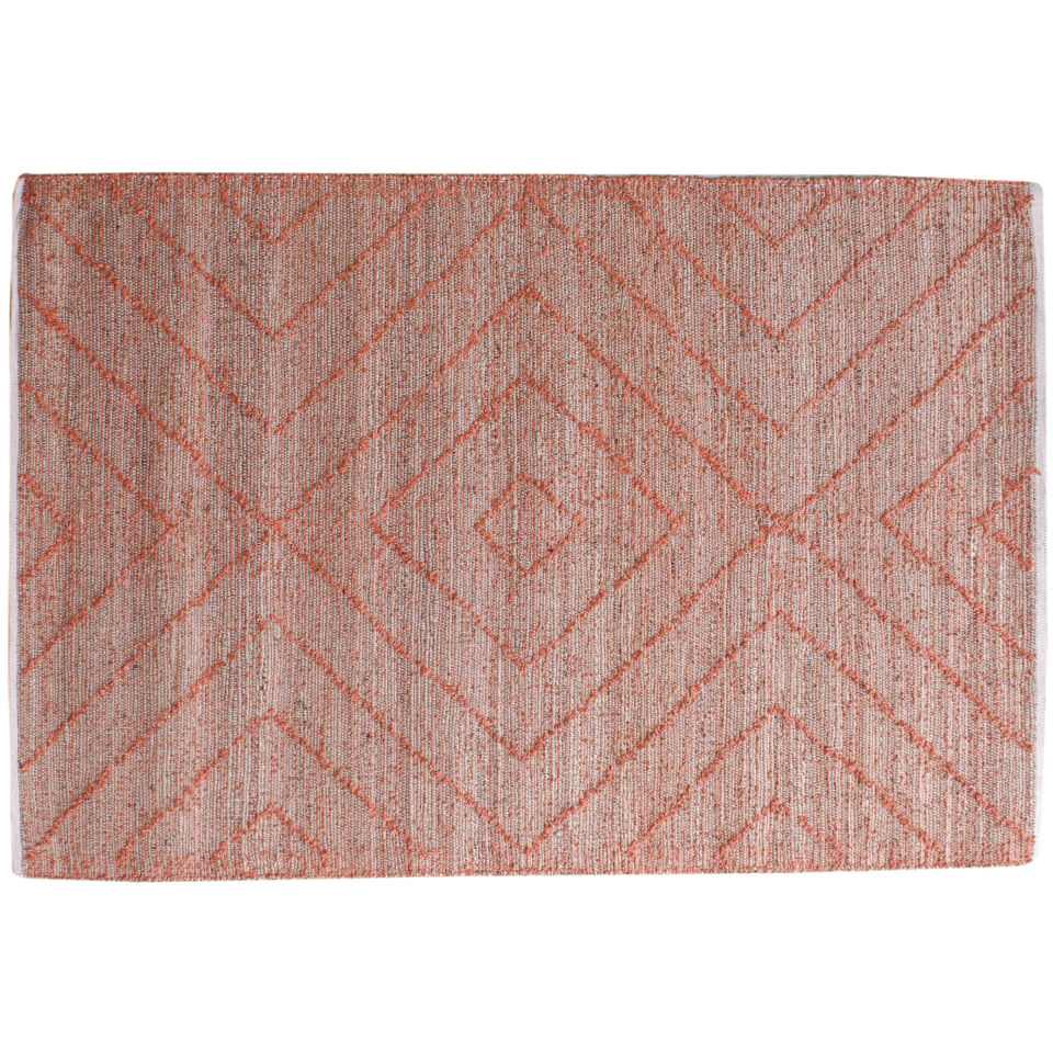 Tapis tissé en jute et polyester Worgan couleur Ivoire