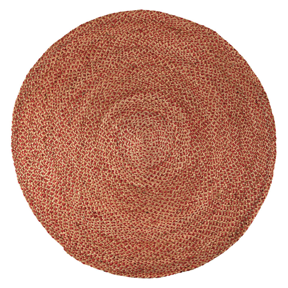 Tapis tissé de jute et coton coloré