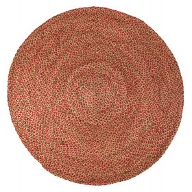 Tapis tissé de jute et coton coloré