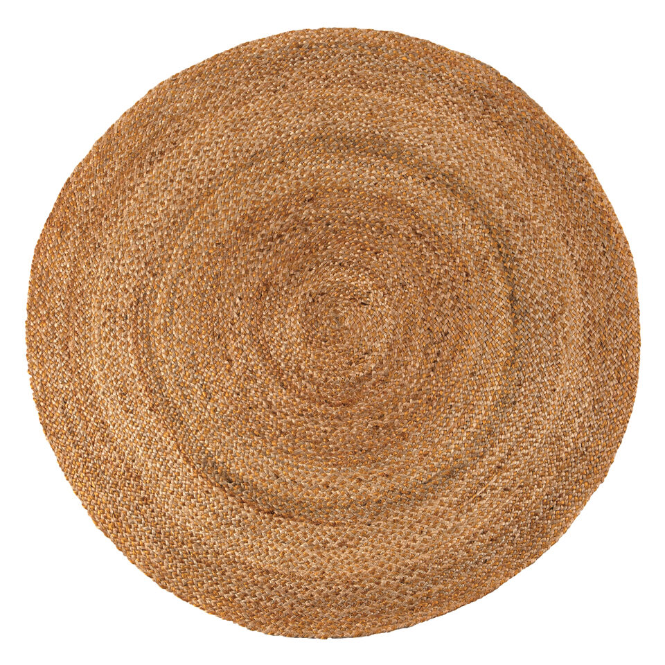 Tapis tissé de jute et coton coloré