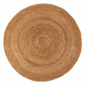 Tapis tissé de jute et coton coloré