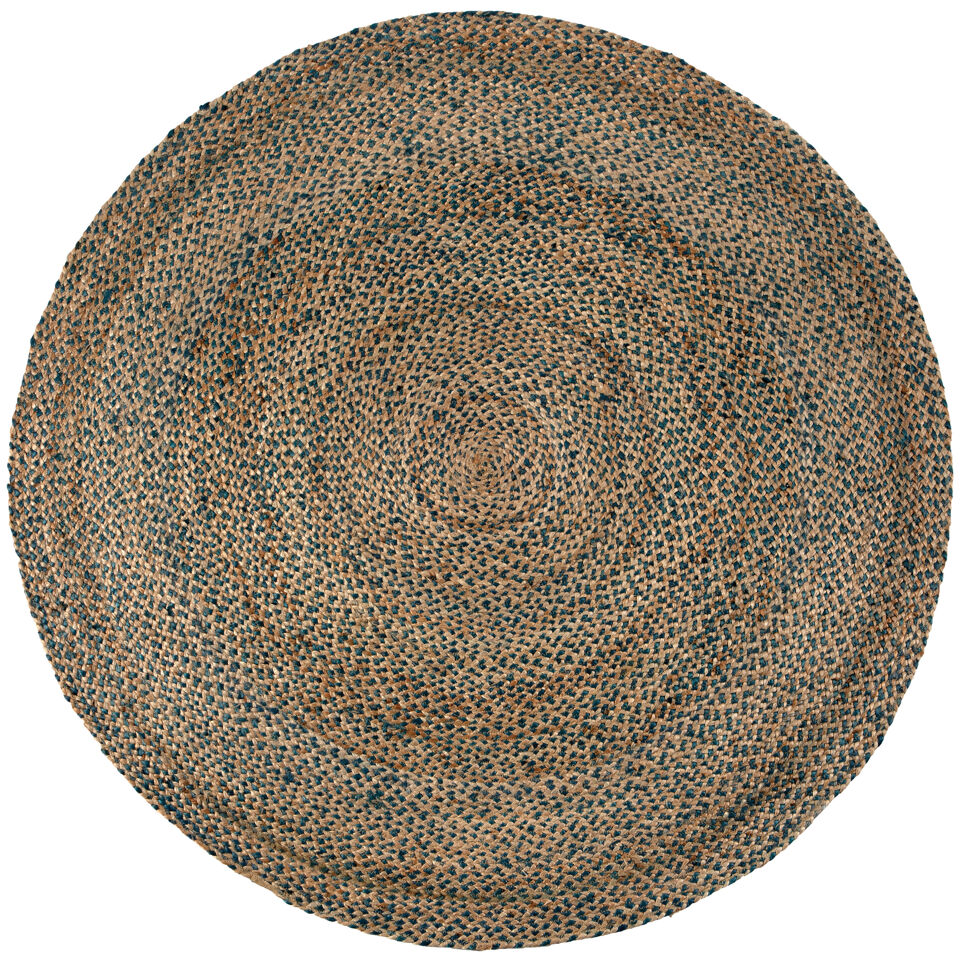 Tapis tissé de jute et coton coloré